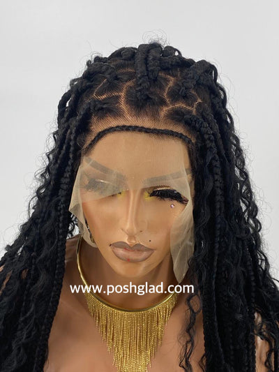 Goddess Jumbo Box Braid Wig - Orbree Poshglad Braided Wigs Goddess Jumbo Box Braid Wig