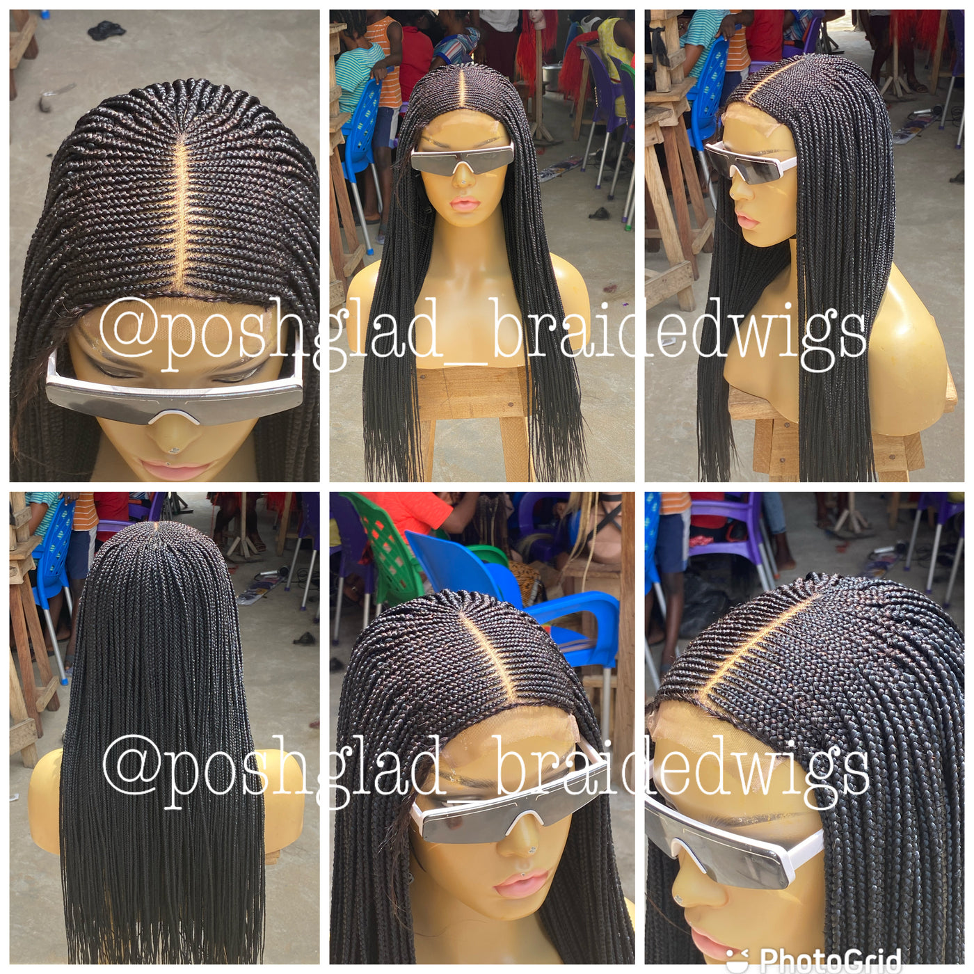 Cornrow Braid Wig - Lace Closure 4x4 - Adele Poshglad Braided Wigs Cornrow Braid Wig
