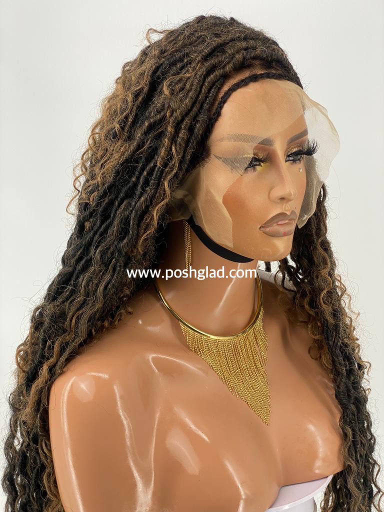 Destressed Locs Wig "Swiss Full Lace" (Ready to ship) Poshglad Braided Wigs Distressed Locs wig