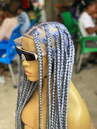 Jumbo Knotless Braid - HD Full Lace Ash Blonde - Stephanie Poshglad Braided Wigs