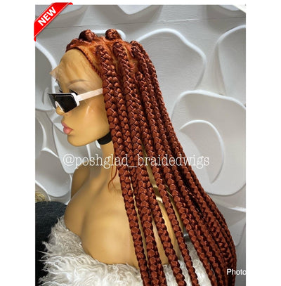Carin JUMBO IN COPPER RED (FULL LACE) Poshglad Braided Wigs